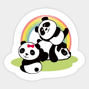 Panda & Rainbow Sticker